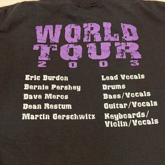 Vintage authentic Eric Burdon & the Animals 2003 black short sleeve T-shirt EVC - Picture 6 of 7